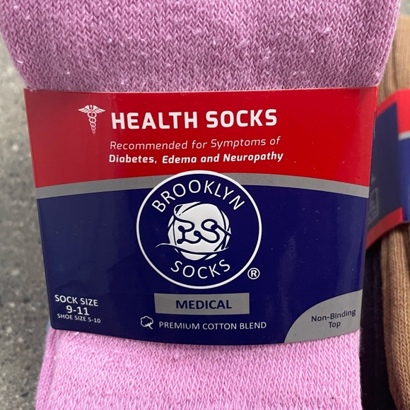 NWT 6 Pairs Cotton Medical Diabetic Non-Binding Neuropathy Crew Socks size 5-10 - Picture 7 of 7